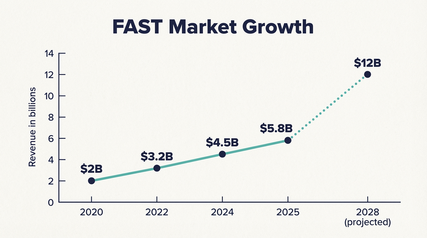 What percentage of streaming is free (FAST)? (Q3 2025) - Trend Chart