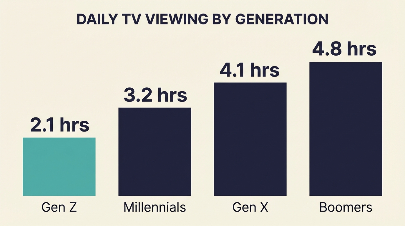 Gen Z TV Viewing Habits - Generational Comparison