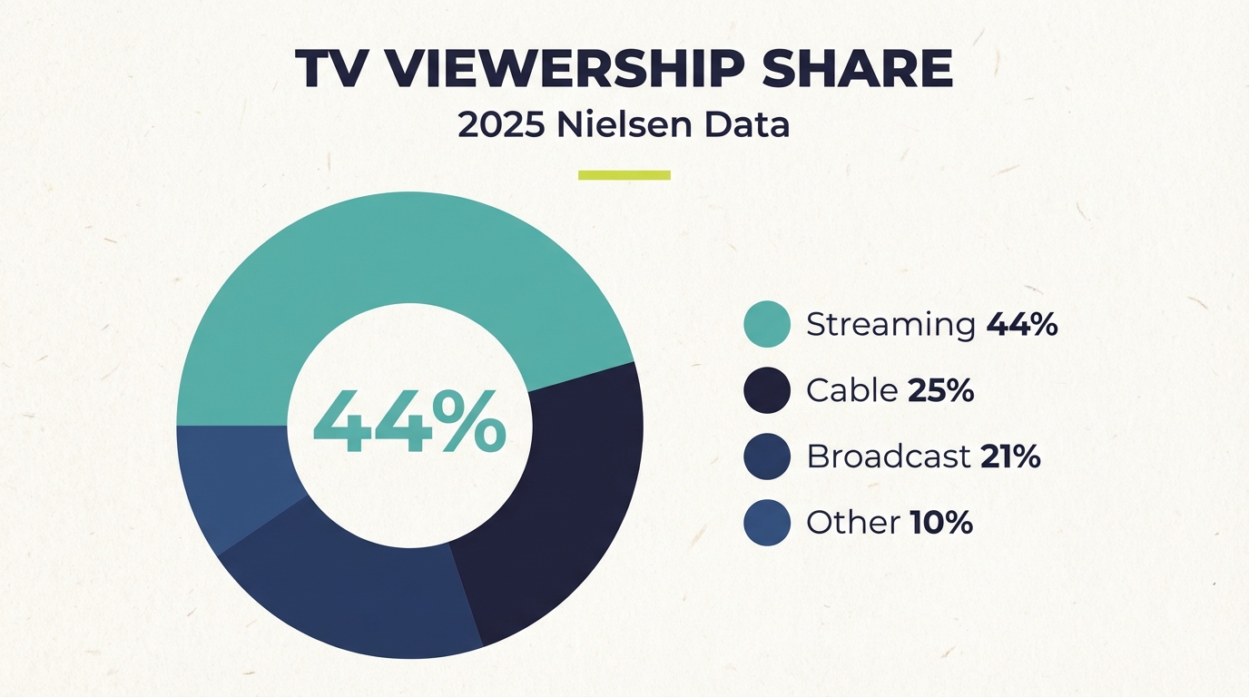 Cord Cutting Statistics - Viewership Share Donut