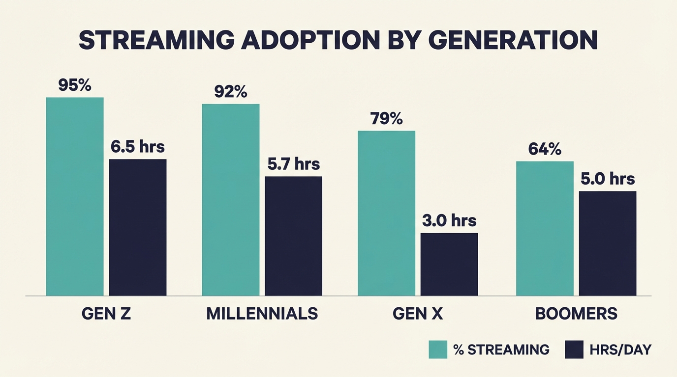Millennial TV Viewing Habits - Generational Comparison