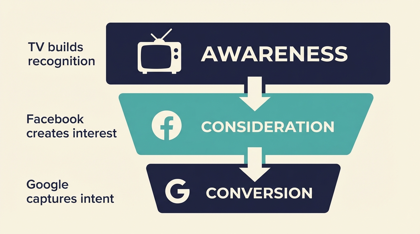 Google Ads vs Facebook Ads vs TV - Full Funnel
