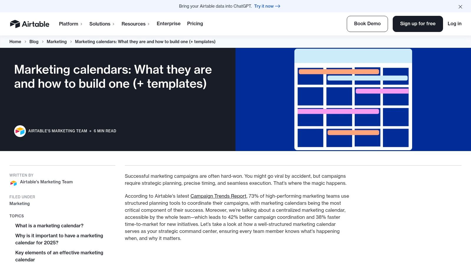 Airtable: Marketing Calendar Templates