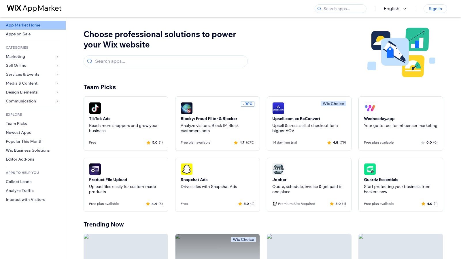 Screenshot from https://www.wix.com/app-market