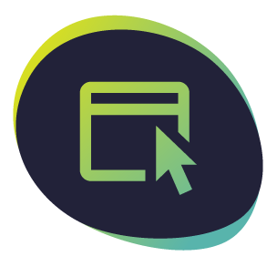 A stylized icon showing a browser and cursor.