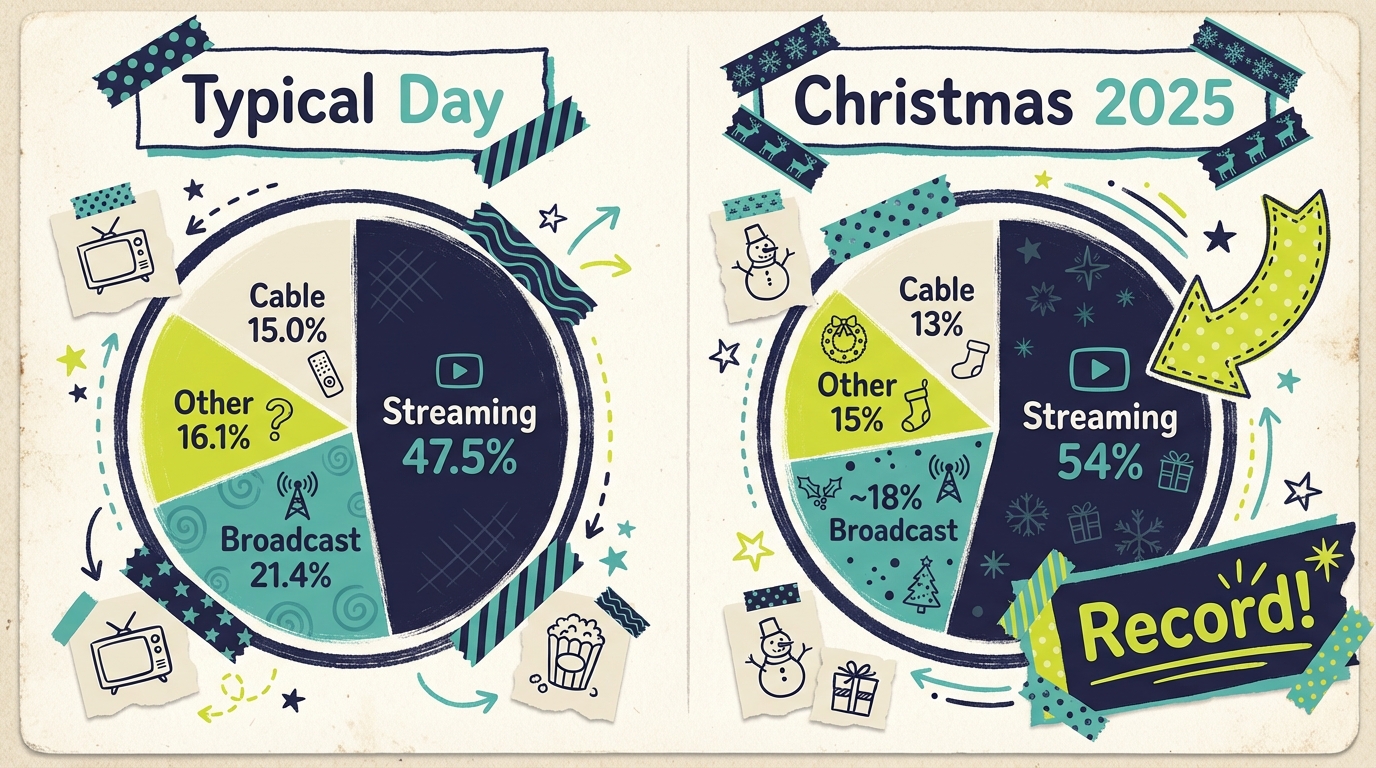 Broadcast TV Viewing Share Q4 2025 - Christmas Streaming