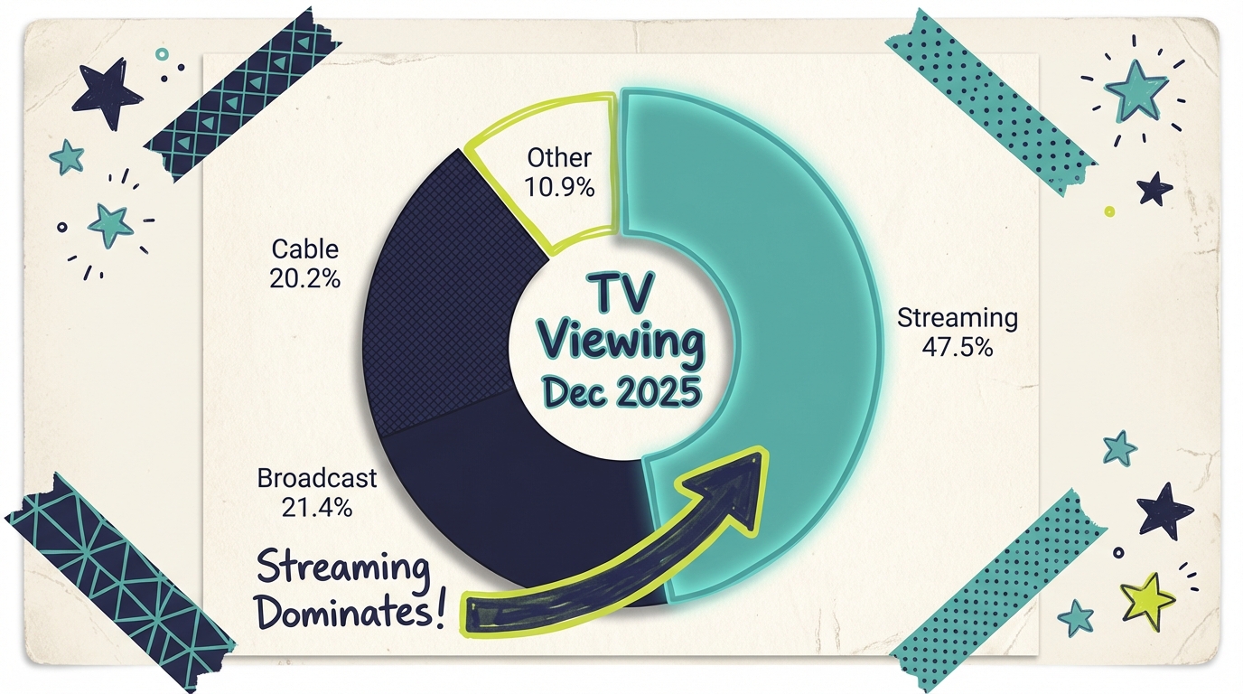 Cable vs Streaming TV Viewing Share (Q4 2025)