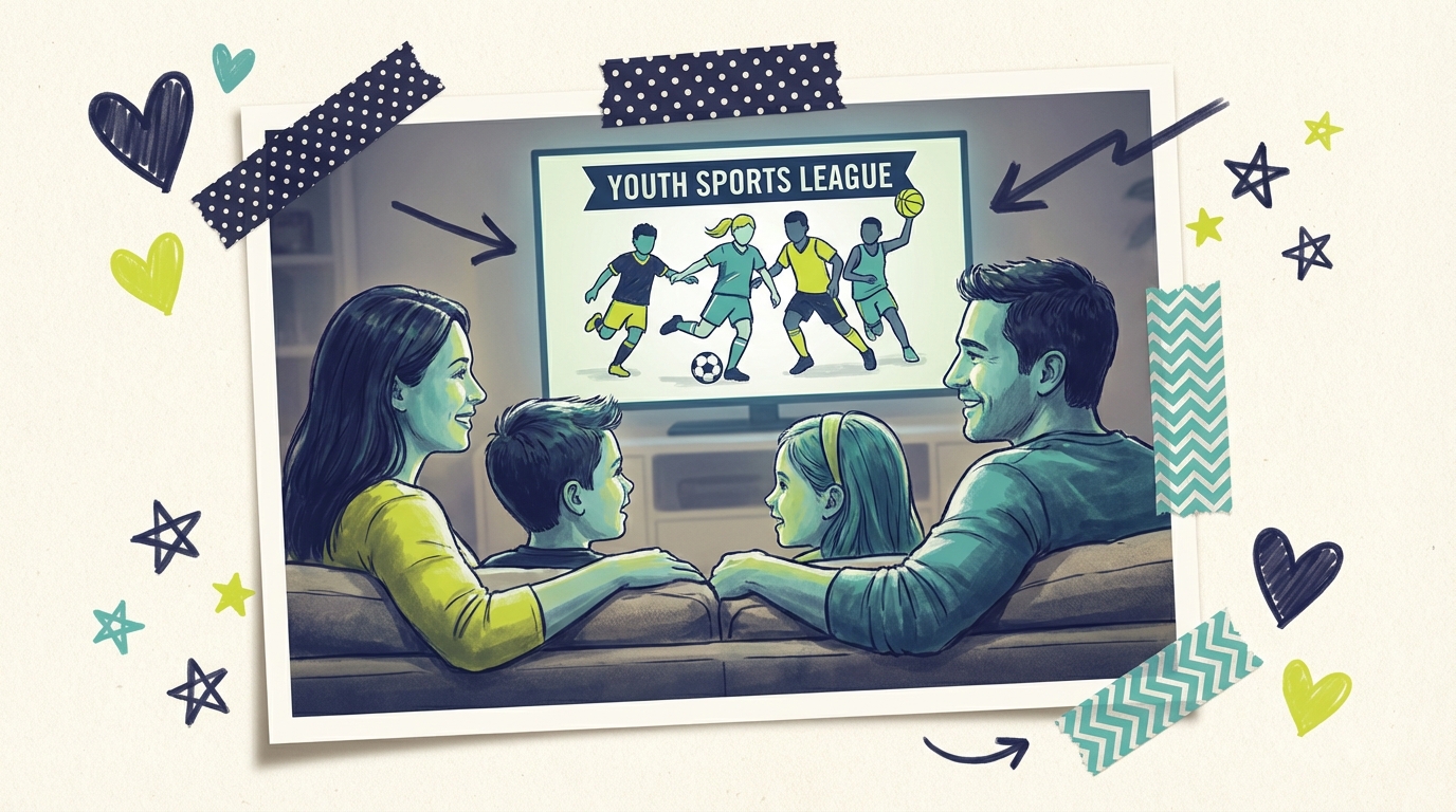 TV Advertising for Youth Sports Leagues - 02 Family Watching Tv