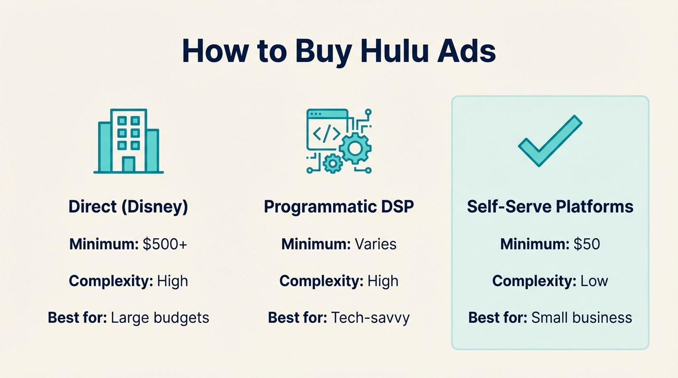 Hulu Advertising for Small Business - Buying Options