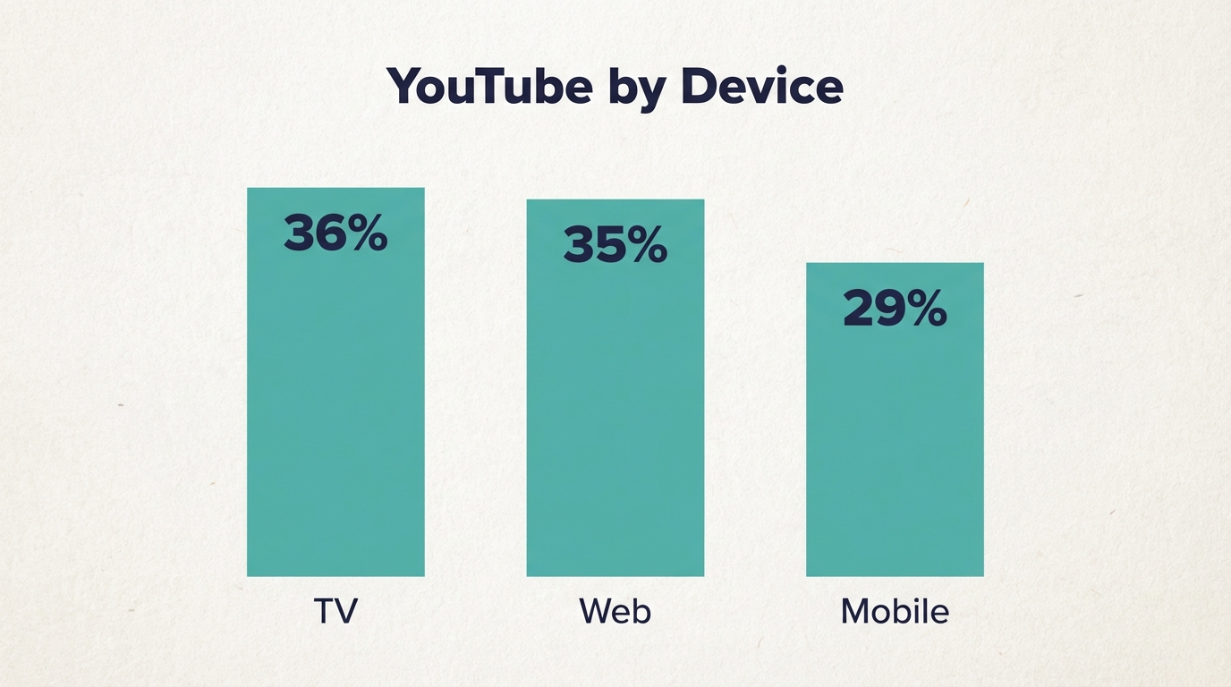 How many Americans use YouTube on TV? (Q3 2025) - Device Breakdown