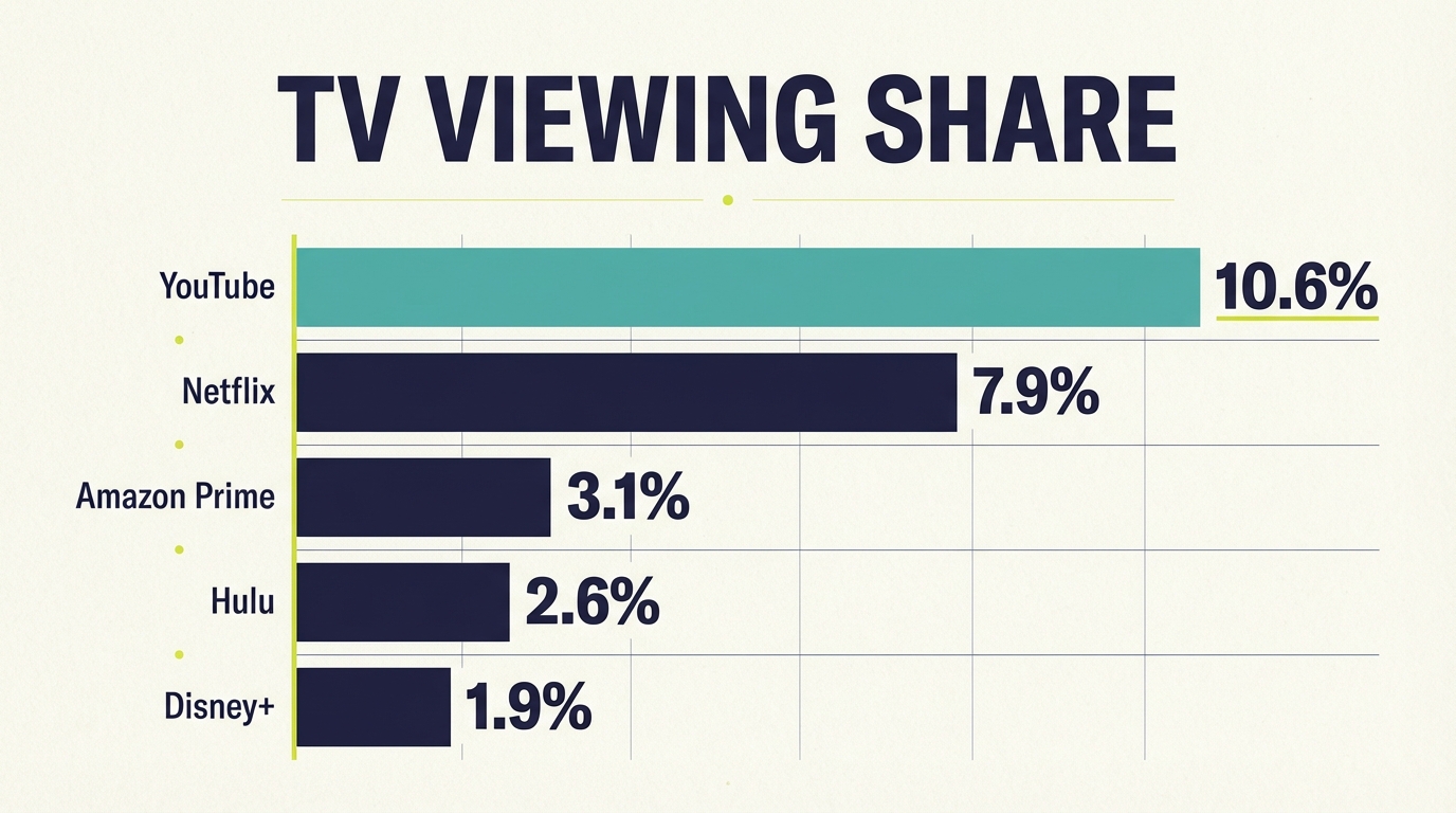 What is YouTube's share of TV viewing? (Q4 2025)