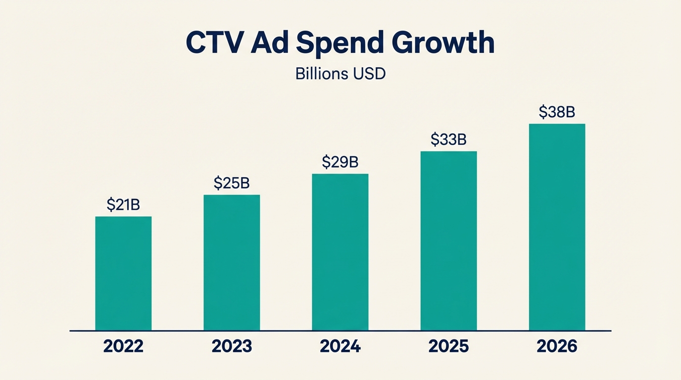 CTV Advertising Statistics 2025 - Ad Spend Chart