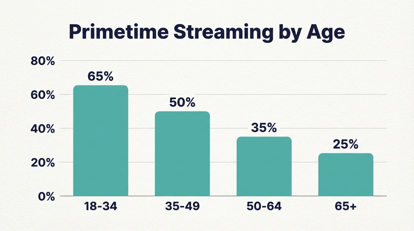 How much primetime TV is streaming? (Q3 2025) - Demographics Breakdown