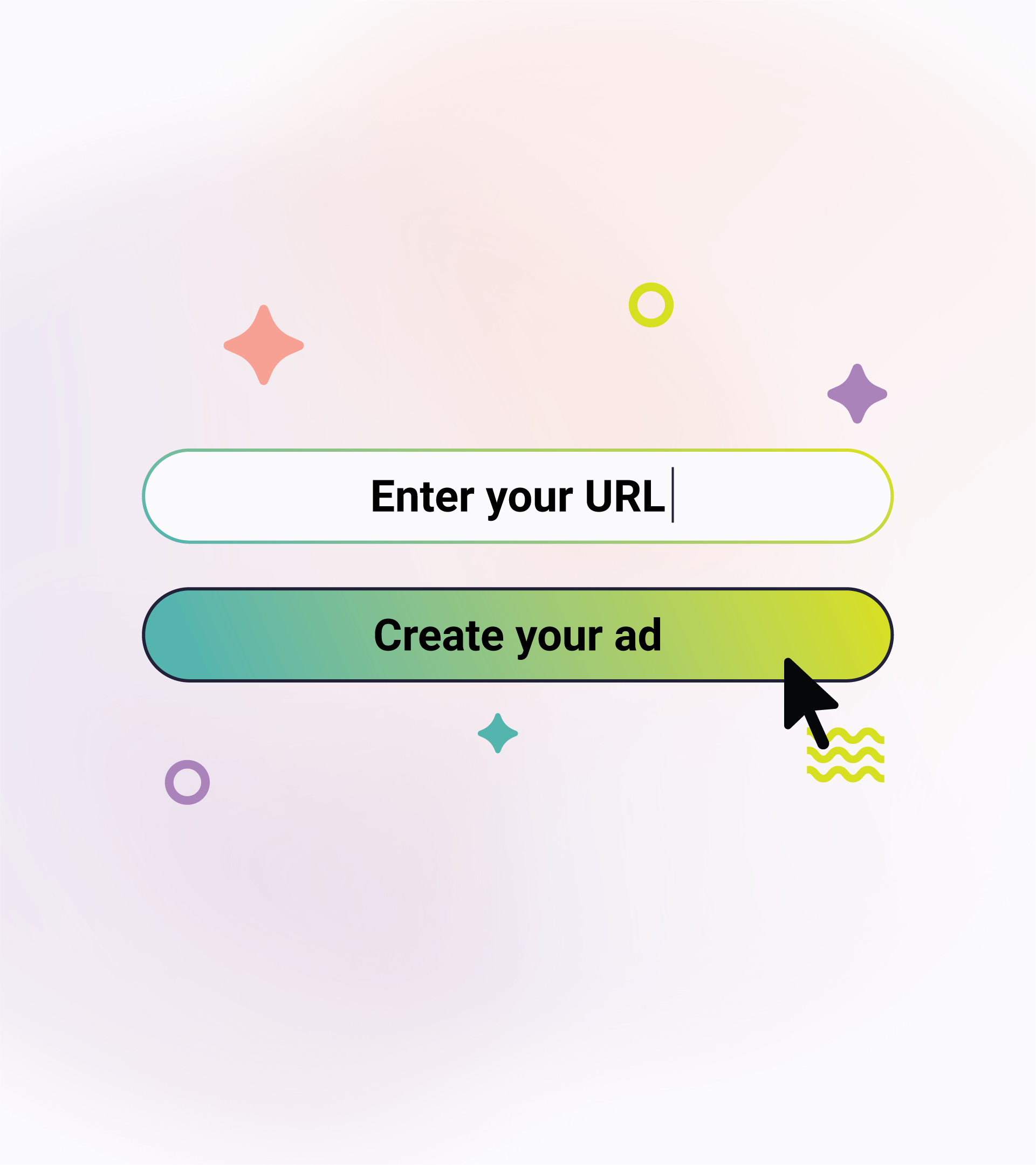 A screenshot of the Adwave homepage showing where to enter your URL.