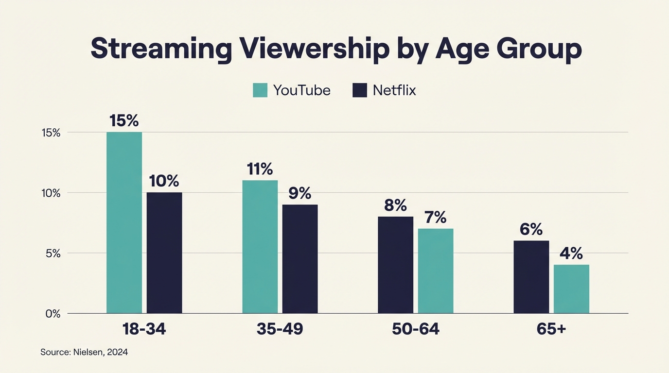 Most Watched Streaming Service - Age Demographics